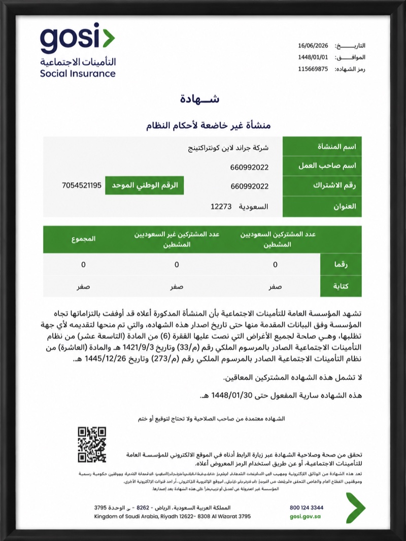 Grand Line certificate record 2